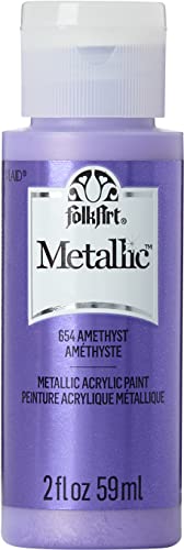 FolkArt Metallic Acrylic Paint in Assorted Colors (2 Ounce), 654 Amethyst - color: Amethyst, size: 2 Fl Oz (Pack of 1)
