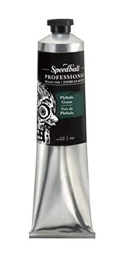 Speedball Professional Relief Ink, Phthalo Green, 5 Ounce Tube - color: Phthalo Green, size: 5 fl oz
