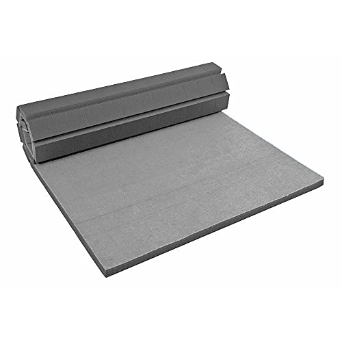 FlooringInc's Rollout Carpet Top Cheer Mat, Perfect as a Gymnastics Mat, Tumbling Mat or Portable Cheerleading Gym Mats for Home Workouts and Practice - color: Light Gray, size: 5 ft x 10 ft x 1.38 in