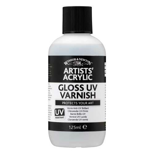 Winsor & Newton Professional Acrylic Medium, Gloss UV Varnish, 225ml | Applies a removable glossy protective coating that helps shield finished acrylic paintings from UV exposure and dirt. - color: Gloss Uv Varnish, style: 225ml (7.6-oz)