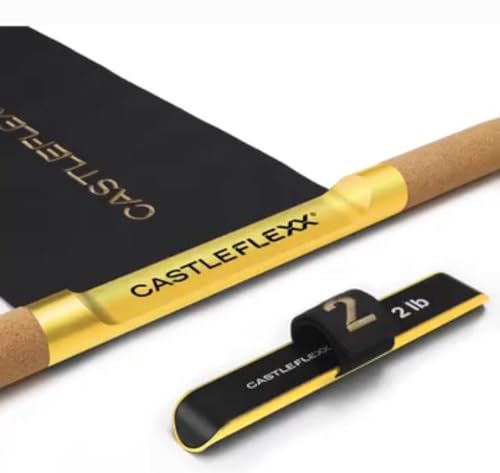 CastleFlexx Mobility and Full Body Strengthening Device | Non-Elastic Stretch Strap with Natural Premium Cork Handles for Stretching, Exercise, Physical Therapy, and Yoga - size: Large