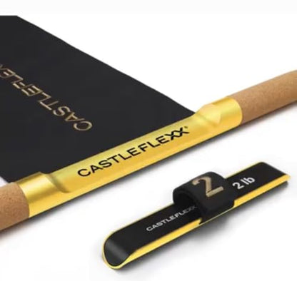 CastleFlexx Mobility and Full Body Strengthening Device | Non-Elastic Stretch Strap with Natural Premium Cork Handles for Stretching, Exercise, Physical Therapy, and Yoga - size: X-Large