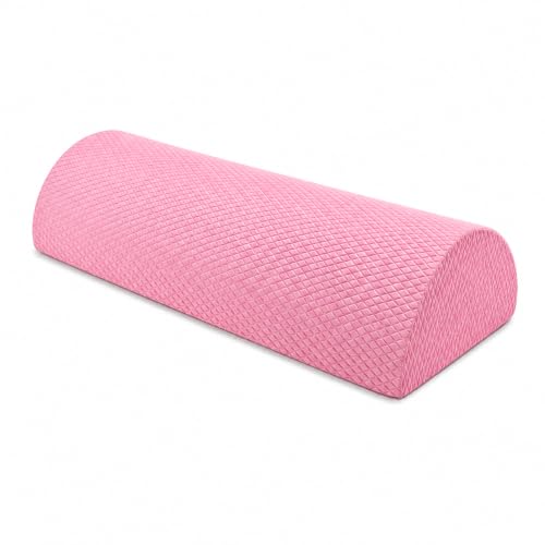 Cabilock Half Foam Roller for Back Pain Relief, Sakura Pink High Density EVA Lumbar Support, 30cm Semicircle Pilates Roller for Physical Therapy, Yoga & Balance Training
