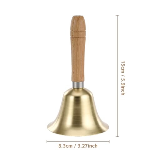 Flezoo 3.15inch Brass Super Loud Hand Bell for Dinner Wedding Office | Clear Loud Brass Tone, Rustproof Solid Build, Comfort Grip, For Elderly Wedding Office Training, Multi-Purpose Call Bell - size: Medium