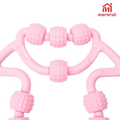 Cellulite Massage Roller, 12 Wheels Muscle Roller for Arm & Leg, Meridian Calf Ring Tool Stick with Circular Clamp, for Lymphatic Drainage, Anti-Cellulite Body Sculpting, Thigh Waist Foot Wrist Relief