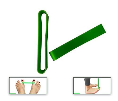 Cork half balance board balance training Set &Resistance Bands-Foot Strengthener for Enhanced Foot Function &Set of 2 Silicone gel toe separators – bunion corrector that relieves pain and realigns the big toe. &Improve foot Strengthener, Indoors Balance B
