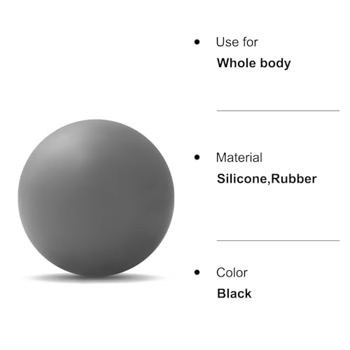 WOVTE Massage Lacrosse Ball for Sore Muscles, Shoulders, Neck, Back, Foot, Body, Deep Tissue, Trigger Point, Muscle Knots, Yoga and Myofascial Release (Grey) - color: Grey