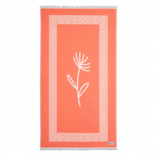 Turkish Beach Towel - 100% Organic Cotton - Soft, Quick-Dry, Sand Proof, Prewashed - Lightweight & Oversized for Beach, Pool, Yoga, Bath, Travel, Gym, Throw - Bloom (Pink) - color: Pink