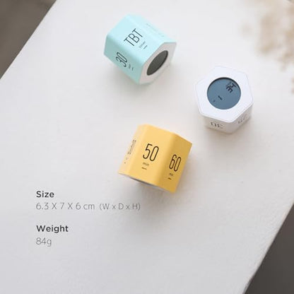 mooas Multi-Hexagon Clock Timer, Cube, Backlight, Countup/Down (Mint) | 6 Preset Times, Productivity Timer, 12/24H Clock, Battery Operated, Sound/Mute, Easy to Use, Exercise, Study, Cooking, Work - color: Mint