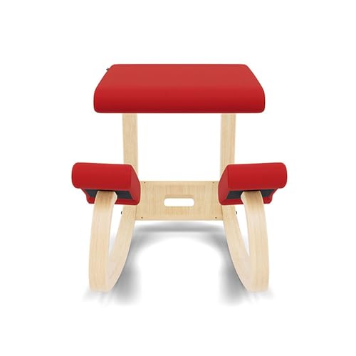 Varier Ergonomic Kneeling Chair, Rocking Knee Stool for Home Office Desk - color: Natural/Red