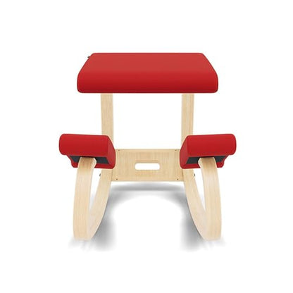 Varier Ergonomic Kneeling Chair, Rocking Knee Stool for Home Office Desk - color: Natural/Red
