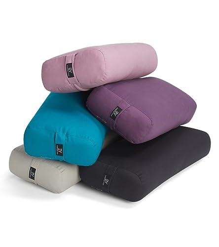 Everyday Yoga Premium Bolster, Soft Meditation Pillow, Multi-Colors | Carry Handle, Lightweight Cushion, Removable & Machine-Washable Cover, For Restorative Yoga & Relaxation - color: True Navy, style: A. High Impact - Rectangular