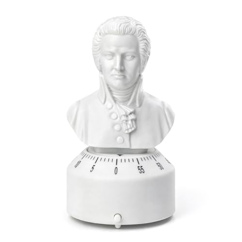 Kikkerland Mozart Timer – Musical Gadget for Home & Kitchen – 60 Minute Windup Timekeeper for Cooking for Music Lovers - style: Mozart
