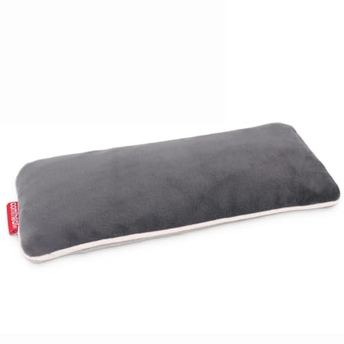 Unscented Weighted Eye Pillow for Yoga, Relaxation | Microwavable Moist Heat Eye Compress Mask with Washable Cover for Meditation, Yoga, Spa, Sleeping, Migraine Relief - color: Gray (No Scent Added)