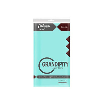 Aqua 1 Pack Premium Disposable Plastic Tablecloth 54 Inch. x 108 Inch. Rectangle Table Cover - color: Aqua, size: 1 Pack Rectangle