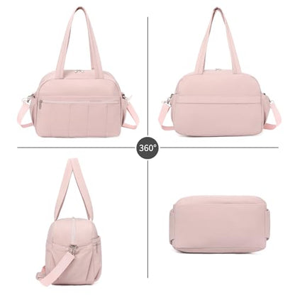 Handbag for Women Yoga Bag Large Capacity Yoga Pad Buckle with Shoe Compartment Water Bottle Sports Gym Bag Travel - color: D01-3 Pink