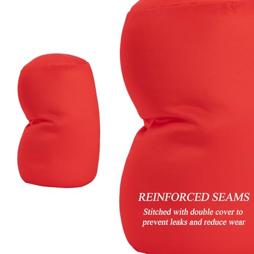 Microbead Bolster Tube Pillows with Double Cover, Squish Bean Bed Microbead Pillow Soft Neck Back Lumbar Support Smooth Cool Touch Comfortable Fabric(Red) - color: Red