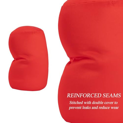 Microbead Bolster Tube Pillows with Double Cover, Squish Bean Bed Microbead Pillow Soft Neck Back Lumbar Support Smooth Cool Touch Comfortable Fabric(Red) - color: Red