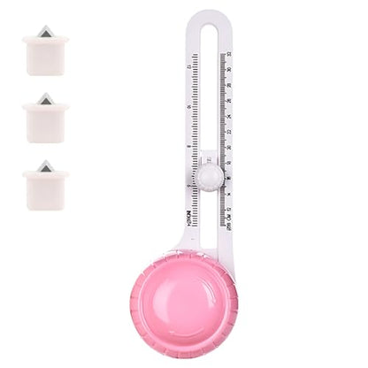 Circle Paper Cutter, Adjustable Circle Cutter Tool for Crafts, Round Paper Cutter with Dual Scale System, Mini Manual Circle Cutters for Paper With Three Replacement Blades, DIY Craft Cutting Tools