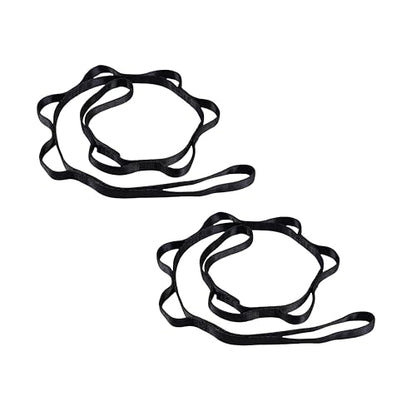 2pcs safety daisy chain, multi-ring adjustable nylon strap rope yoga pilates stretch band - color: Black, size: Length：1.1m