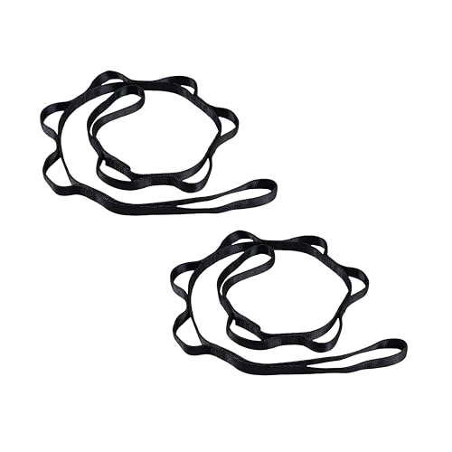 2pcs safety daisy chain, multi-ring adjustable nylon strap rope yoga pilates stretch band - color: Black, size: Length：1.1m