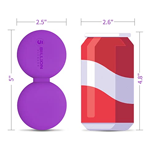 5BILLION FITNESS Peanut Massage Ball,Double Lacrosse Ball and Mobility Massage Ball for Physical Therapy - Deep Tissue Massage Tool for Myofascial Release, Muscle Relaxer, Acupoint Massage (Purple) - color: Purple