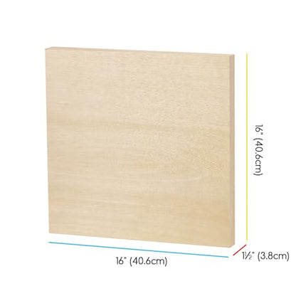 MEEDEN Unfinished Wood Canvas Board:16x16 Canvas Panel Pack of 2 | 1-1/2" Deep Wooden Panel Board, Blank Cradled Wood Art Board for Painting - Rectangle - size: 16"x16"- 2 Pack