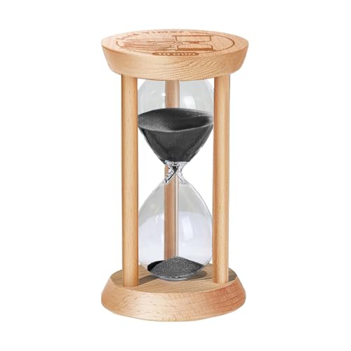 1 Minute Hourglass, 1 Min Wooden Sand Timer, Wood Sand Watch, One Minute Mini Hour Glass, Reloj De Arena, Small Sandglass for Toothbrush Timer, Cooking, Decorative, Work, Game, Gift, Black - color: Black, size: 1 Min