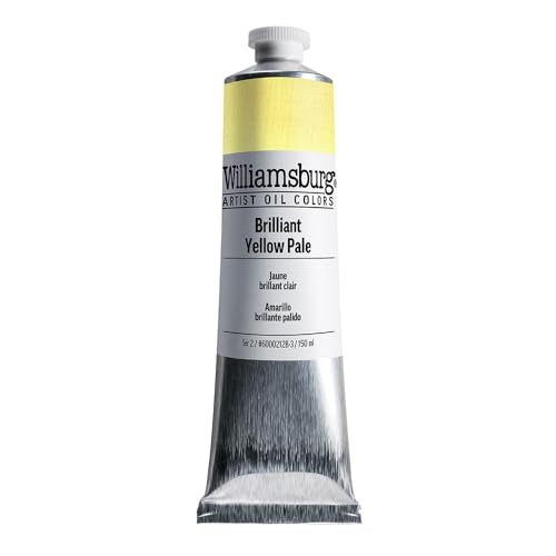 Williamsburg Artist Oil Colors, Brilliant Yellow Pale, 150 ml Tube | Artist grade oil paint delivering rich texture, high pigment load, and distinctive handmade character. - color: Brilliant Yellow Pale, size: 5.07 Fl Oz (Pack of 1)