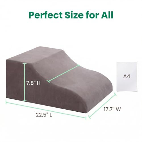 Leg Elevation Pillows, Ergonomic Memory Foam Wedge Pillow/Leg Positioner Pillows Comfort Care for Back Knee Hip Ankles Pain, Knee Pillow for After Surgery, Injury, or Rest Gray - size: 40X20X56CM