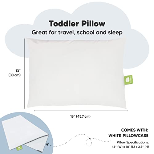 Toddler Pillow with Pillowcase, 13x18 My Little Dreamy Pillow (Soft White) - color: Soft White
