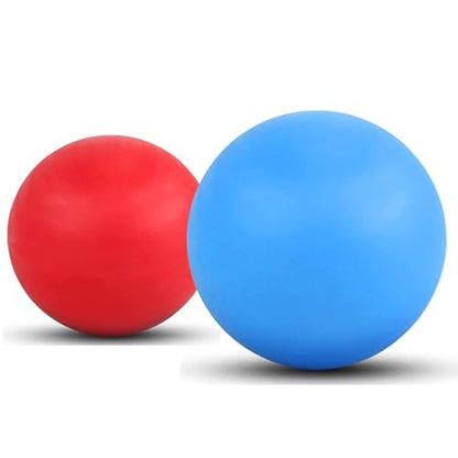 WOVTE Massage Lacrosse Ball for Sore Muscles, Shoulders, Neck, Back, Foot, Body, Deep Tissue, Trigger Point, Muscle Knots, Yoga and Myofascial Release (Blue) (Blue Red) - color: Blue Red