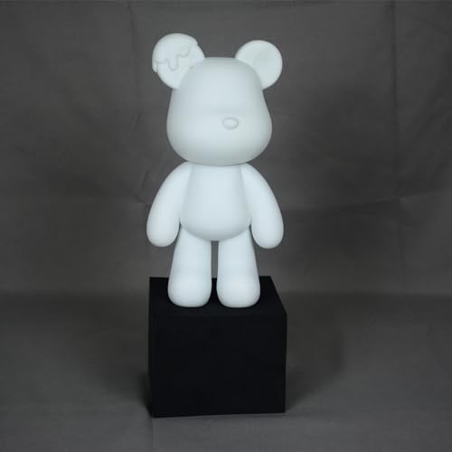 Fluid Bear Painting Figurine, DIY Bear Figure for Home Decoration (8 Inch, Blank Mold) - size: 8 Inch