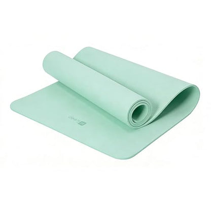 Keep 72" x 24" TPE Yoga Mat Non Slip, 1/4 Inch (6mm) Exercise Mat for Home Workout, Gym, Yoga, Pilates & Stretching with Carrying Strap, Oat White - color: Mint green