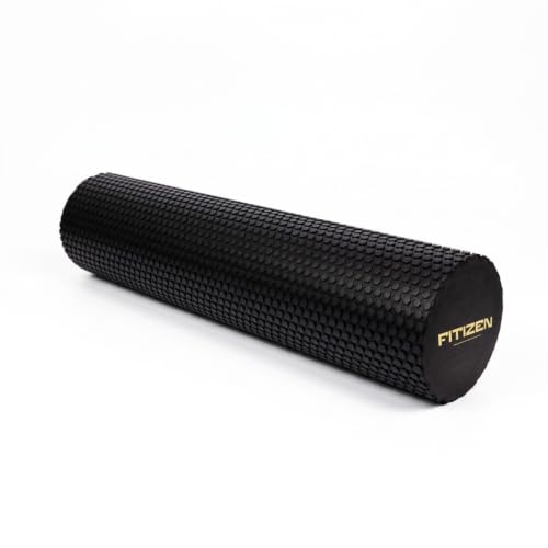 Foam Roller for Muscle Massage, Stiff Back Pain Relief, Physical Therapy, Deep Tissue, Exercise Equipment for Home Gym, Stress, Yoga, Pilates for the Fit Citizen (Black, Large 24 x 6 Inches) - size: Large 24 x 6 Inch