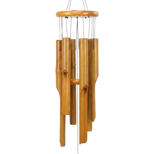 MUMTOP Bamboo Wind Chimes, Deep Tone Wooden Wind Chime Outdoor Garden Decor