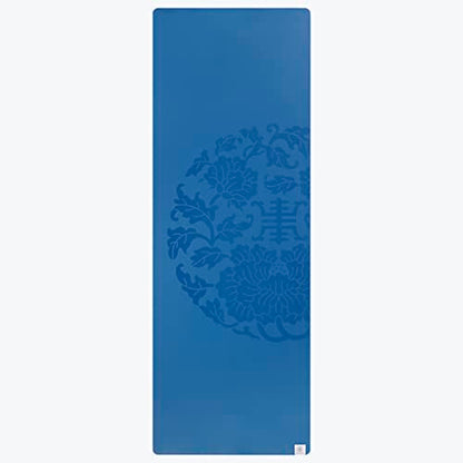 Gaiam Dry-Grip Yoga Mat, Non-Slip, Hot Yoga - color: Blue (Standard)