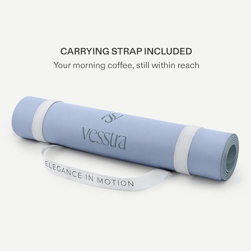 Premium Yoga Mat – Sweat-Activated Non-Slip PU Grip I Natural Rubber Base I 4mm for Yoga, Pilates & Workouts - color: Sky Blue