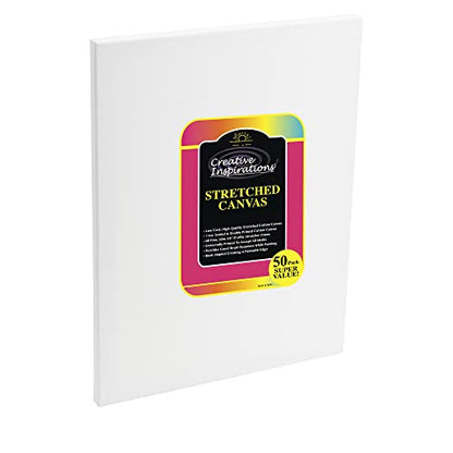 Stretched Canvas Packs - Multipack Low Cost Stretched Canvas for Artists, Painting, Professionals, & More! - [50 Pack - 12x12] - size: 12x12
