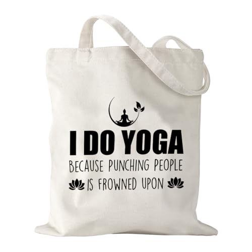 Canvas Bag for Women Grocery Shopping Travel Gym Weekender Vacation Womens Work Tote Bag Gifts - color: Yoga