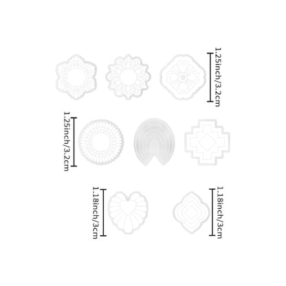 Geometric Pattern Polymer Clay Cutters Set – Molds and Clay Cutters for Polymer Clay, Clay Earring Tools - color: D color