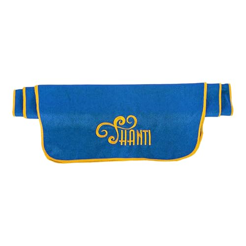 Shanti Microfiber Hot Yoga Towel 50% More Non-Slip Grip Dots 50% More Absorbent for Hot Yoga, Pilates & All Workouts - color: Blue