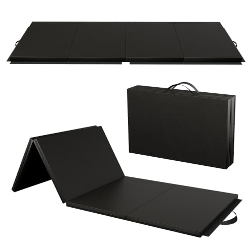 Polar Aurora 4'x10'x2 Thick Folding Gymnastics Exercise Mat Aerobics Stretching Yoga Mats - color: Black