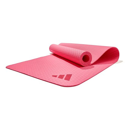 adidas Yoga Mat - Eco Friendly - Non Slip, Durable Textured Surface - color: Pink Fusion, size: 10 mm
