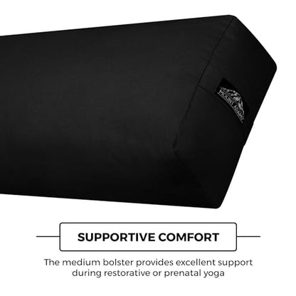 Mount Adams Firm Rectangular Yoga Bolster, 24x10x5in - color: Black