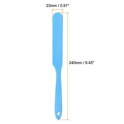 HARFINGTON 2Pcs Silicone Spatula Scraper 9.45" Reusable Non-Stick Flexible Spatulas for Epoxy Resin Liquid Paint Arts DIY Crafts, Blue - color: Blue