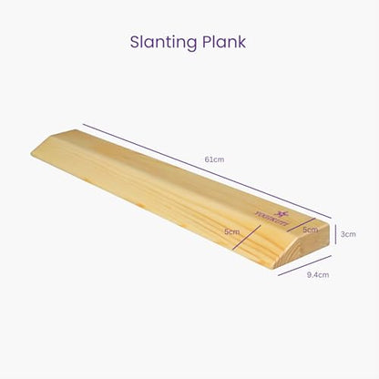 Yogikuti Pine Wood Slanting Plank/Premium Wooden Yoga Incline Plank for Calf, Foot & Ankle Stretch/Balance & Flexibility Trainer/Durable Non-Slip Yoga Fitness Support