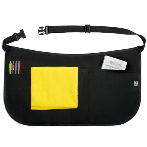 Waterproof Server Apron with Buckle - Stainproof Waist Apron for Waiters and Waitresses