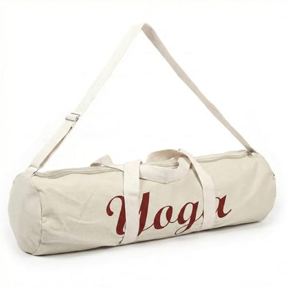 KNK Yoga Mat Bag, Cotton Canvas Carrier with Adjustable Strap