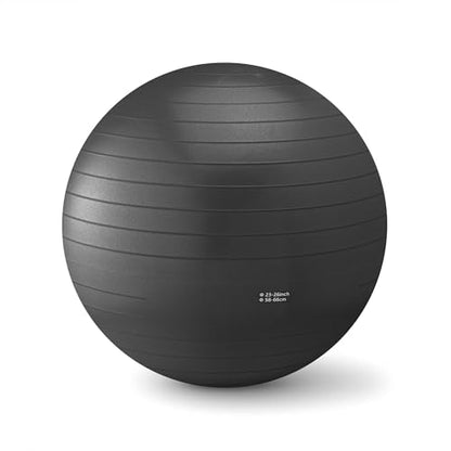 Amazon Basics Anti-Burst Exercise Ball with Pump, 23-26" Diameter - color: Black